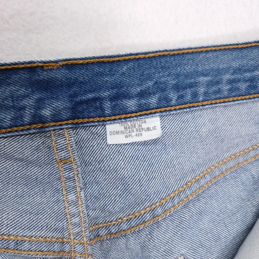 Levis 501 Mens Blue Medium Wash Straight Leg Button Fly Denim Jeans W32 L27